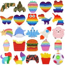 Rainbow Fidget Stress Relief Squeeze Toys for Kid Squishy Sensory Anti Stress Game Hand Simple Dimple Fidget Relax Toy