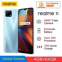 realme 7i RMX2193 6.5''HD 4GB 64GB 48MP Triple Cams Smartphone Helio G85 Octa Core 18W Quick Charge 6000mAh OTG Mobile Phone